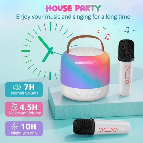 Altavoz Bluetooth Portátil Con 2 Micrófonos Inalámbricos