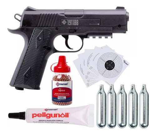 Co2 Pistola Crosman 1911bb Semi-auto Bbs 4.5mm Paquete X C