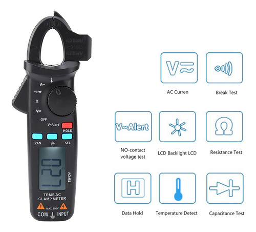 Medidor De Alta Pinça Acm81 Digital True Rms 2000 Counts