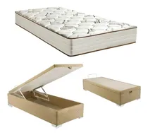Comprar Box Baúl 1 Plaza + Colchón Dormitorio Base Cama Baúl