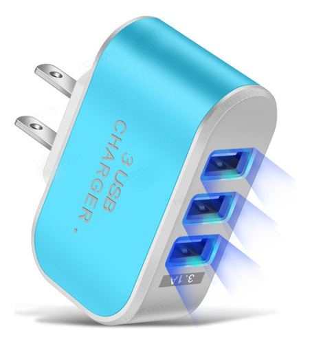 Cargador De 3 Puertos Con Usb Led Multifuncional