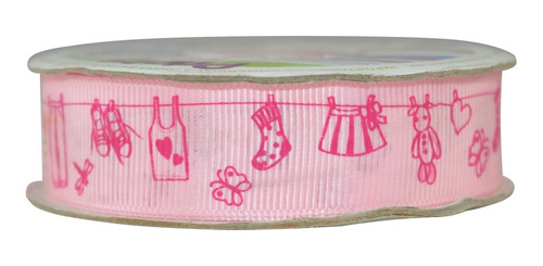 Imagen 2 de 3 de Listón Popotillo Estampado Baby Shower,2 Piezas,bt-061