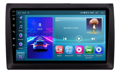 Multimidia Fiat Stilo 04/10 9p Android Carplay 2/32gb Voz