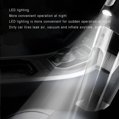 Aspiradora Automóvil 12v 120w Compresor Inflador Led 4 En 1