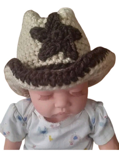 Sombrero Gorro Vaquero Cowboy Tejido Bebé Niño Niña 