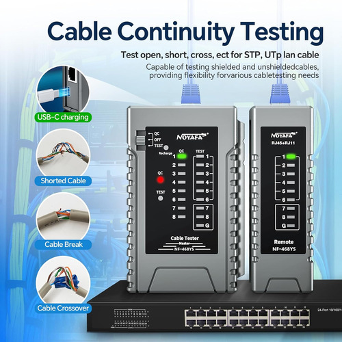 Noyafa Nf-468ys Probador De Cable De Red, Probador Ethernet