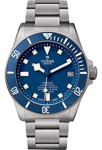Tudor Pelagos 25600tb Blue Dial Mens Watch W / Titanium Case