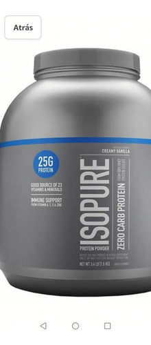 Proteina Isopure De 4.5 Libra Sabor Vainilla 