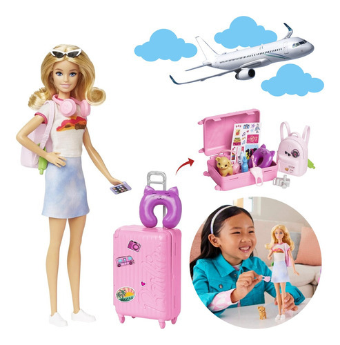 Barbie Viajante Explorar E Descobrir Acessórios De Viagem