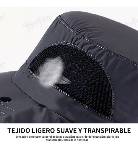 Sombrero De Pescador Para Sol Protector Con Manga Verano