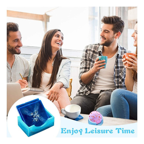 ... 10 Round Square Silicone Coaster Mold Set