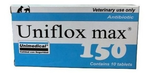 Uniflox Max 150 Enrofloxacina Unimedical 10 Comprimidos