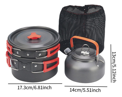 Juego De Cocción Para Acampar Kit De Cocina Mango Naranja