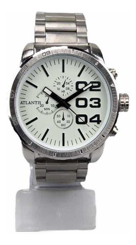 Relógio Atlantis Original Masculino Social Prateado