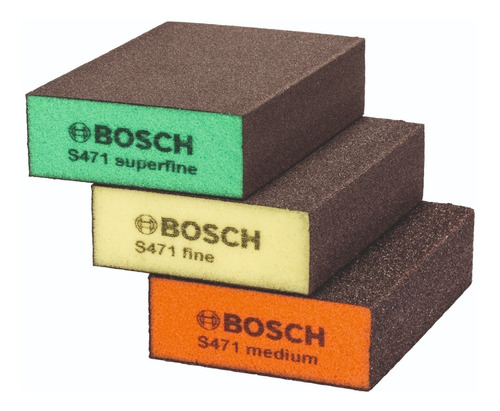 Imagen 1 de 5 de Set De Esponjas Abrasivas Taco Bosch Superfino, Fino Y Medio