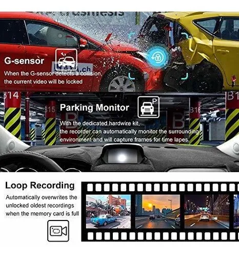 Redtiger 4k Dual Dash Cam Incorporado Wifi Gps Frontal 4k