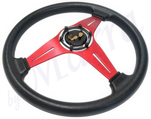 Imagem 4 de 9 de Volante Esportivo Momo - 35cm - Alumínio E Pu - Vermelho