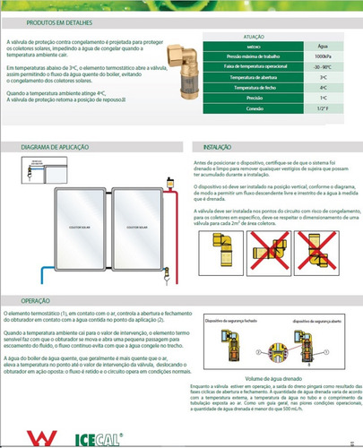 Imagem 3 de 5 de Válvula Anti-congelante P/ Coletor Solar 1/2 - Caleffi
