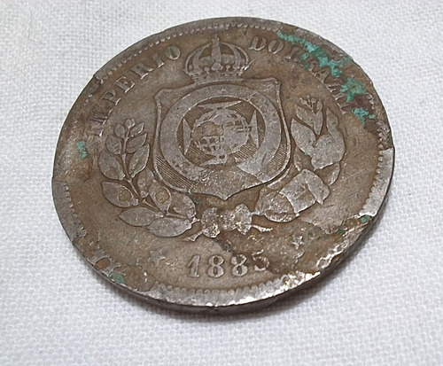 Moeda 100 Réis 1885 Brasil Com Defeito (Usado)