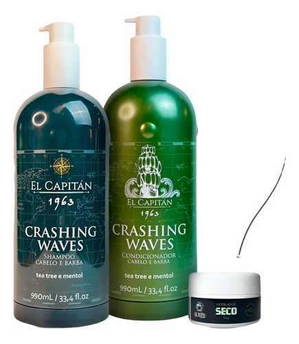 Kit Shampoo Condicionador Crashing Waves 990ml El Capitan