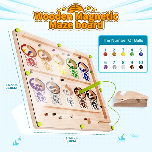 Magnético Color Y Laberinto De Números, Montessori Wooden Ma