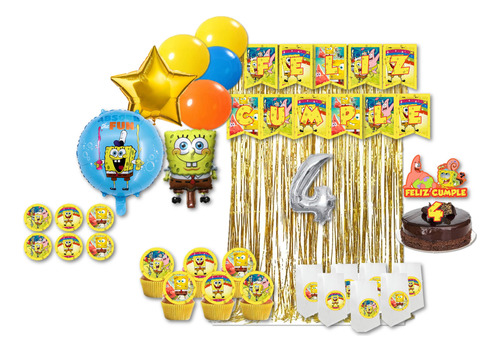 Globos Combo De Bob Esponja , Bolsita,para 10 Niños