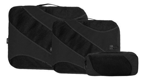 Set Organizador De Ropa Para Valija Viaje Bolsas Con Cierre Color Negro