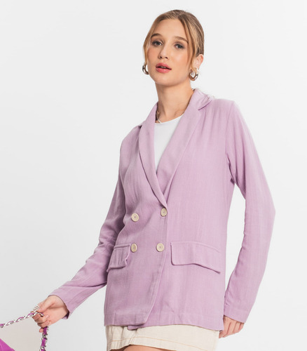 Blazer Feminino Em Linho Endless Roxo