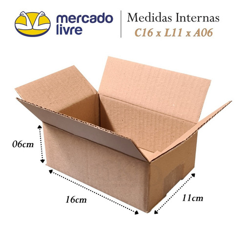 Imagem 2 de 8 de 100 Caixas De Papelão 16x11x6 Melhor Preço