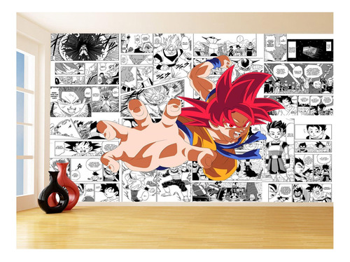 Papel De Parede Dragon Ball Goku Página Manga 3,5m Dbz661