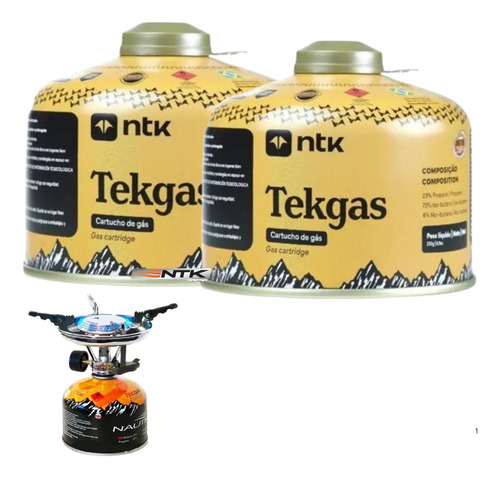 Gas Tekgas Ntk Para Fogareiro E Lampião 230g 2 Unidades