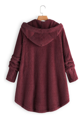 Suéter Holgado Con Capucha Y Botones Y Botones Para Mujer