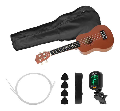 Ukelele Soprano Acústico De 21 Pulgadas, Kit De Ukelele Par