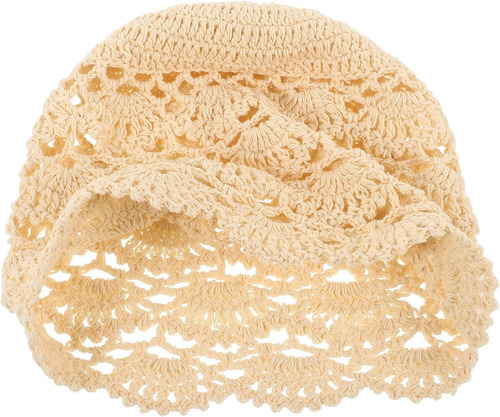 Gorro De Algodón Tejido Mujer A Crochet Para Mujer Blanco 18 Años