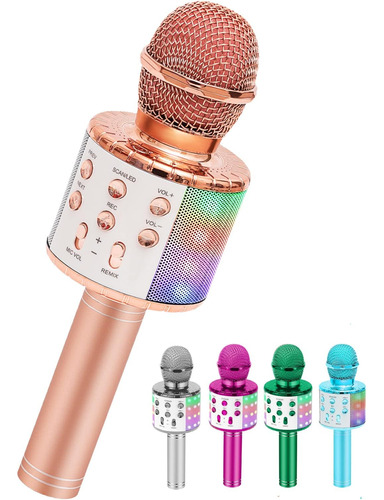 Micrófono Inalámbrico Marca Alversun /karaoke /rose Gold