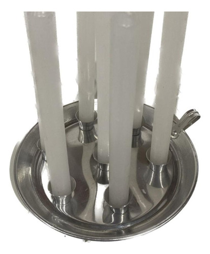 Castiçal Porta Vela Palito De Alumínio Para 7 Velas Palito