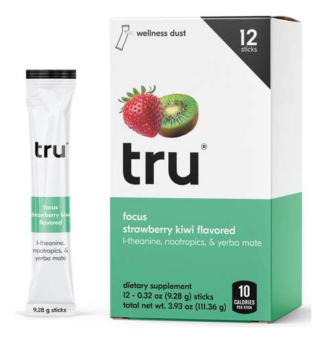 Tru Focus Polvo Energético Natural Fresa Kiwi 12 Sobres