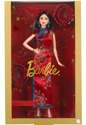 Lunar New Year Barbie Signature Muñeca Vestido Rojo Chino