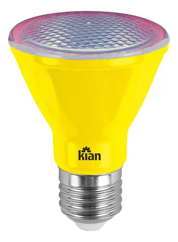 Kit 4 Lampada Led Decor Par20 6w Amarelo Bivolt E27 Kian