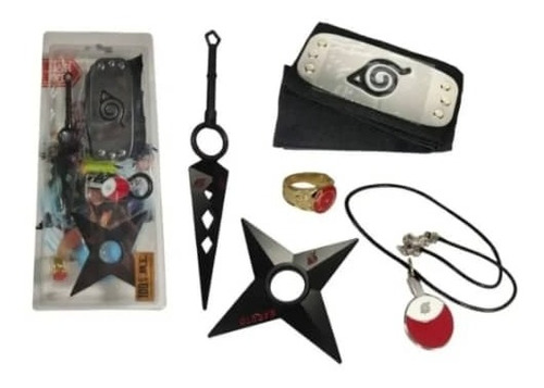 Accesorios Naruto Bandana, Anillo, Collar, Kunai Y Shuriken