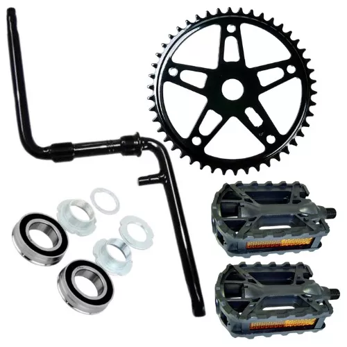 Kit Pedivela Bike Monobloco Coroa Catraca Corrente Movimento Central  Rolamento Selim Cairu Bicicleta 24 26