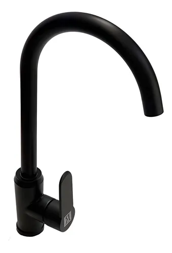comprar Monocomando Cocina Mesa Inoxidable Negro 35 Mm. Pico Alto