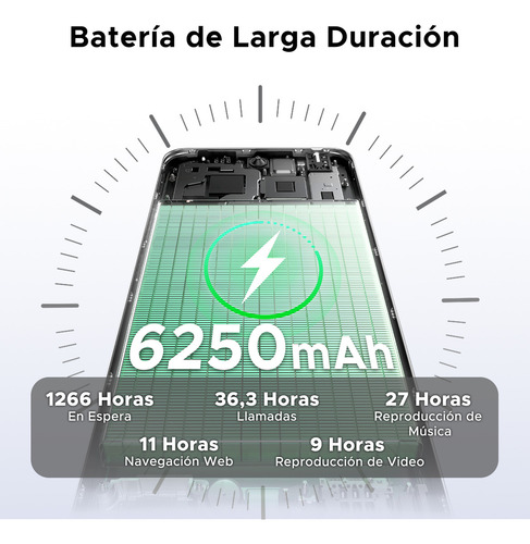 Celular Doogee Note 59 Pro 5g Celular With 6.75, 6250 mAh, 32 GB de RAM Ext. + 256 GB de ROM, Android 15, Cámara de 16 MP