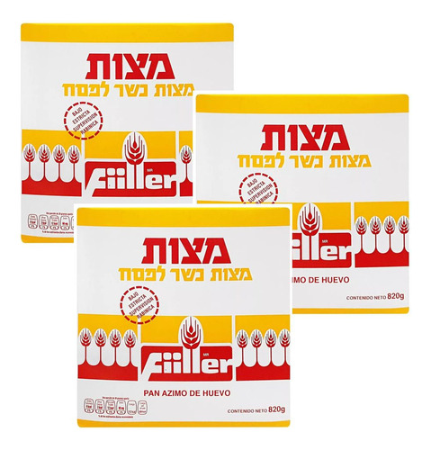 Matza De Huevo Pan Ázimo Fiiller 820grs 3-pack