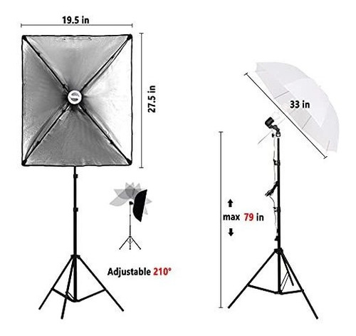 Imagen 3 de 6 de Hgcd Kit Iluminacion Estudio Fotografia 8.5 10 Pie Fondo