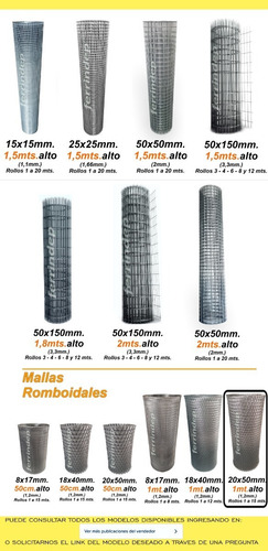 Imagen 10 de 10 de Malla Metál Romboidal Desplegado 20x50mm Rollo 1,20 X 12mts
