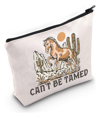 Can't Be Tamed Country Women Gift Western Makeup Bag Cowgirl