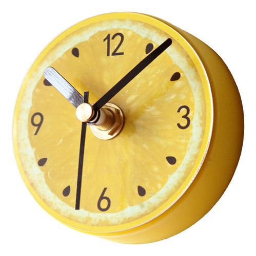 Reloj Adhesivo Amarillo Con Estampado De Frutas De Limón Par
