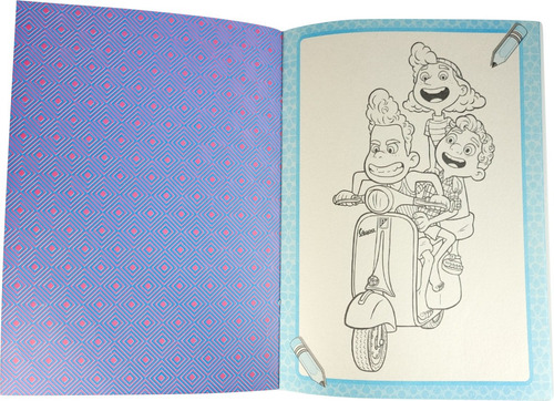 Libro Para Colorear Luca + Cartas Y Tazos Recortables