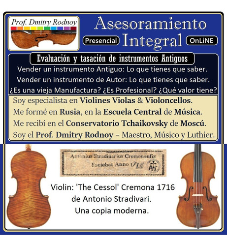 Imagen 1 de 10 de Tasación Violín Viola Violoncello Cello Chelo - Prof. Rodnoy